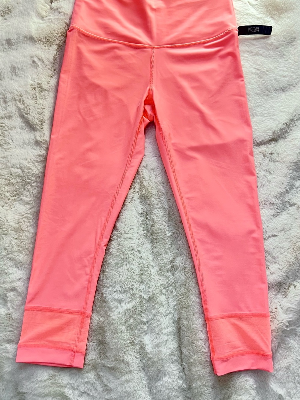 NWT Victoria's Secret Sport Total Knockout Crop Leggings Neon Coral